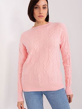 Jumper AT  The women\'s sweater put on over the head is a perfect choice for everyday wear. The classic round neckline and long sleeves provide comfort