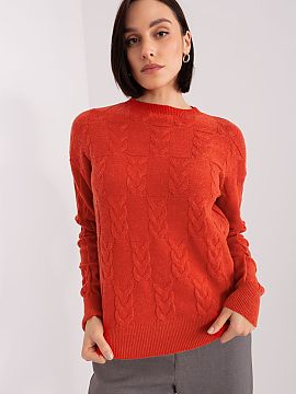 Jumper AT  The women\'s sweater put on over the head is a perfect choice for everyday wear. The classic round neckline and long sleeves provide comfort