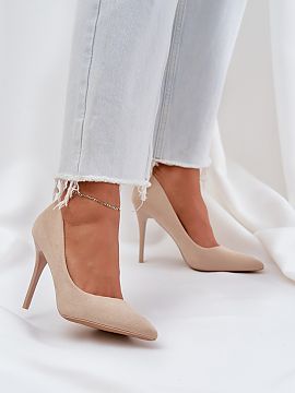 High heels Step in style  Eco suede pumps are a classic that will add elegance to any outfit. Pointed toes give them a refined character, and the smooth, uniform uppe