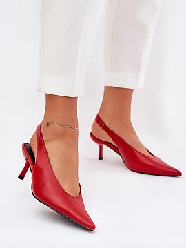 High heels Step in style  Heels made of eco leather are a perfect choice for special events and evening meetings. Their classic, pointed toes add elegance and visuall