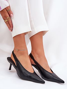 High heels Step in style  Heels made of eco leather are a perfect option for special events and evening meetings. Their classic, pointed toes add elegance and visuall