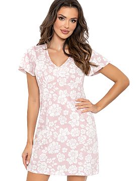 Nightshirt Donna  The nightgown combines elegance and comfort, providing a comfortable sleep. It has a V-neckline that subtly accentuates the neck and necklin