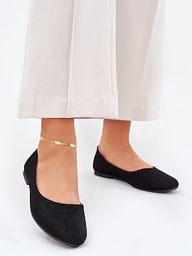 Ballet flats Step in style  Women\'s ballet flats made of textile material are a stylish and comfortable choice for everyday wear and special occasions. Set on a flat s