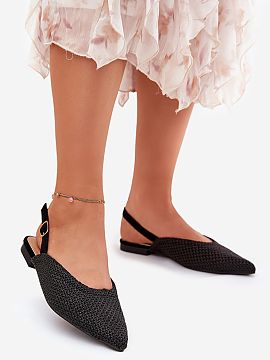 Ballet flats Step in style  Stylish women\'s ballet flats with a braid. Set on a flat heel. Open heels and pointed toes give them a subtle, feminine character. Fastened