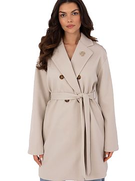 Coat Och Bella  Elegant women\'s transitional coat, perfect for everyday outings, work, and formal occasions. Made of high-quality polyester, it ensures dur