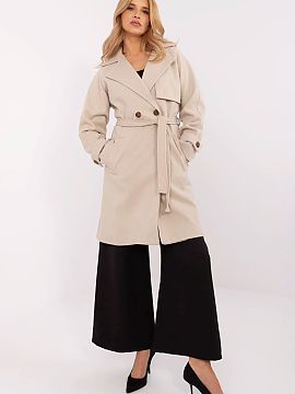 Coat Och Bella  Casual women\'s coat, perfect for everyday wear and work. Made of high-quality polyester, it is lightweight yet durable. The knee-length coa