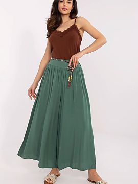 Women's pants Och Bella  Women\'s palazzo-style fabric pants, perfect for everyday stylizations. Made of lightweight and breathable viscose, they provide comfort and