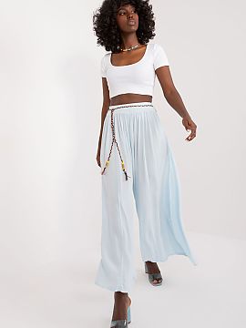 Women's pants Och Bella  Women\'s palazzo style fabric pants, perfect for everyday outfits. Made of lightweight and breathable viscose, they provide comfort and free