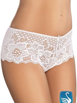 Shorts Gabidar   Sexy, lacy ladies shorts.
 - fully made of sensual lace.
 - front decorated with a delicate satin bow
 - comfortable elastic band at wai