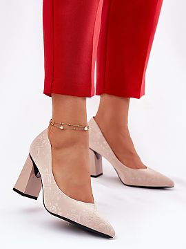 Block heel pumps Step in style  Elegant women\'s pumps from the Vinceza brand. Made of high-quality eco leather. Set on a stable stiletto heel, they provide comfort and ele