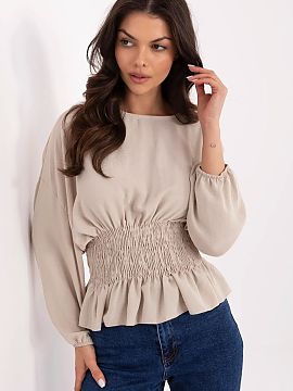 Blouse Sublevel  A short, elegant blouse is a stylish proposition for everyday wear, work, and formal occasions. Made of smooth, lightweight polyester, it co