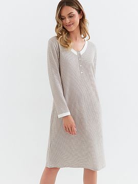 Nightshirt Cana  Women\'s nightshirt with long sleeves made of high-quality interlock cotton is the perfect choice for cooler nights. The soft, pleasant to t