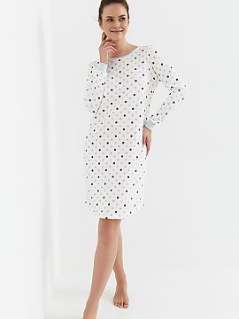 Nightshirt Cana  Women\'s nightshirt made of interlock cotton is a comfortable and stylish proposition for a peaceful sleep. Made of soft and breathable fabr