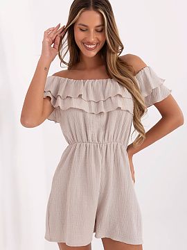 Suit Italy Moda  Light and airy muslin jumpsuit is the perfect choice for summer, everyday stylizations. Made of natural cotton, it guarantees comfort and co