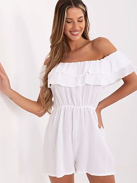 Suit Italy Moda  Light and airy muslin jumpsuit is the perfect choice for summer, everyday stylizations. Made of natural cotton, it guarantees comfort and co