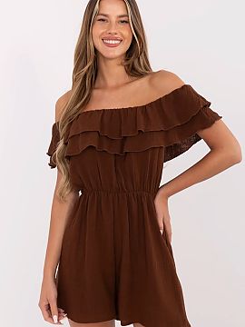 Suit Italy Moda  Light and airy muslin jumpsuit is an ideal choice for summer, everyday stylizations. Made of natural cotton, it guarantees comfort and conve