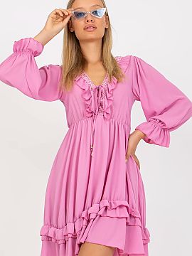 Daydress Och Bella  Summer boho dress with a flared cut is a feminine and stylish proposal for everyday wear and work. Made of a light combination of polyester 