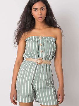 Suit Rue Paris  Casual striped jumpsuit is a stylish and comfortable option for everyday outfits. Made of lightweight, breathable material, it is perfect fo