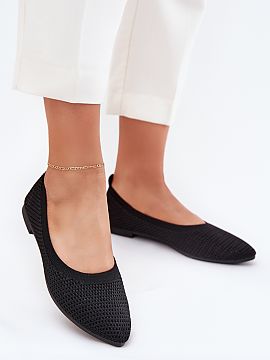 Ballet flats Step in style  Women\'s ballet flats made of mesh material. Almond-shaped toes give them a slim look, and the soft, eco-leather insole ensures comfort all 