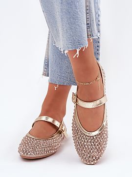 Ballet flats Step in style  Women\'s ballet flats with embellishment that combine elegance with subtle style. Rounded toes add delicacy to them, while the strap with a 