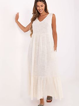 Daydress Och Bella  A long, summer dress with a flared cut is the perfect choice for everyday, warm days. Made of natural cotton, it provides breathability and 