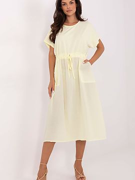 Daydress Och Bella  Light and comfortable summer dress with a flared cut, made of natural cotton. Smooth fabric ensures wearing comfort and works great in every