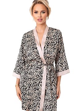 Bathrobe Donna  Stylish women\'s dressing gown made of elegant, delicately shimmering satin is a perfect choice for mornings and evenings in the comfort of 
