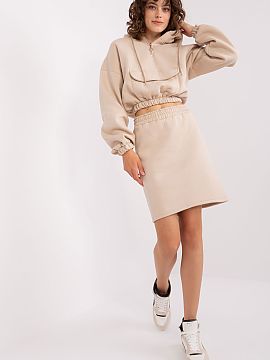 Set Ex Moda  Stylish and comfortable women\'s set consisting of a short sweatshirt and skirt is the perfect choice for everyday casual and sporty styliza