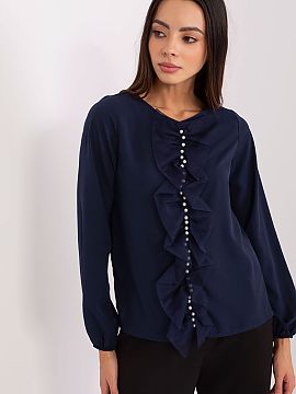 Blouse Lakerta  Elegant blouse of standard length, made of a combination of polyester, viscose and elastane, ensuring comfort and impeccable look throughout