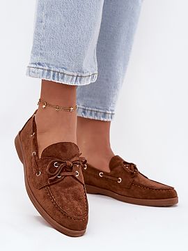 Mocassin Step in style  Women\'s moccasins made of eco suede are a comfortable and stylish choice for everyday wear. Set on a flat heel, they guarantee comfort whil