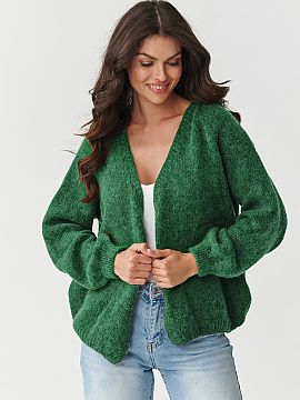 Cardigan Makadamia  Short women\'s cardigan made of luxurious blend of kid mohair, wool, polyamide and acrylic will wrap you in pleasant warmth on cooler days. 