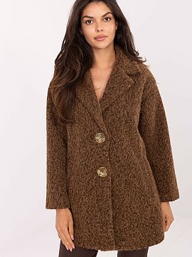 Coat Factory Price  Elegant women\'s coat with a transitional character is an ideal proposal for the autumn/winter season. Made of polyester with a varied textu