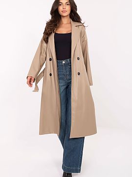 Coat Rue Paris  Women\'s leather coat with a timeless, casual character, perfect as a transitional outerwear for autumn, winter, and spring. Made of high-qu