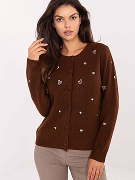Cardigan Factory Price  Charming women\'s sweater with a casual character, perfect for everyday styling. Made of a pleasant to the touch blend of polyester, acrylic