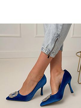 High heels Solea  Elegant high heels made of high-quality fabric, adorned with a spectacular application of zircons that attract attention and add a luxurious