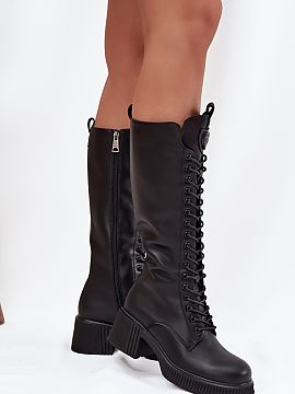 Heel boots Step in style  Women\'s boots in the style of glan from Vinceza are a combination of a rock character and comfort. Made of natural leather, set on a stable