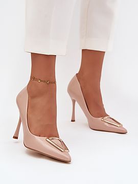 High heels Step in style  Women\'s high heels made of eco leather are an elegant proposition for special occasions. Slim, pointy toes visually slenderize the foot and