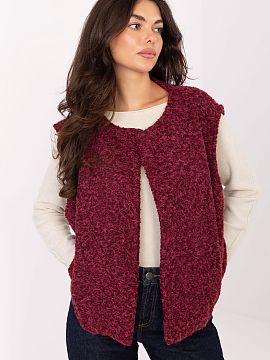 Gilet Rue Paris  Women\'s boucle-style vest without fastening is a fashionable and practical proposal in a casual style, ideal for everyday wear. Made of pol