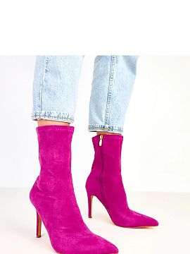 Heel boots Solea  Elegant women\'s ankle boots made of high-quality ecological suede leather. Slim pointed toe and 10.5 centimeter heel in the shape of a stab