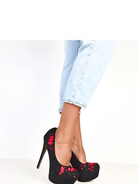 High heels Solea  Sensual women\'s high heels made of soft ecological suede leather, which captivate with a subtle and feminine accent, decorative flowers add