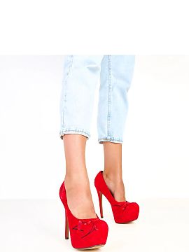 High heels Solea  Sensual women\'s high heels made of soft ecological suede leather, which captivate with a subtle and feminine accent, decorative flowers add