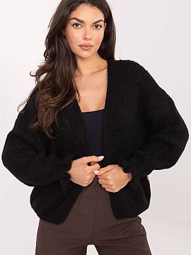 Cardigan Rue Paris  Cardigan without fastening is a universal casual cover-up, perfect for everyday wear and work. Made of a blend of acrylic, wool, viscose, an