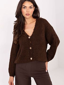Cardigan Rue Paris  Women\'s casual sweater is a classic proposition for everyday wear and work. Made of a blend of acrylic, wool, viscose, and polyamide, it is