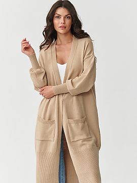 Cardigan Makadamia  Stylish, comfortable, and timeless, that\'s exactly our long women\'s cardigan with pockets, which will become your favorite wardrobe piece 