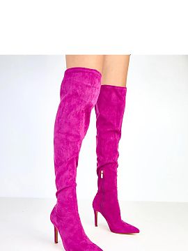 Heel boots Solea  Women\'s boots are an elegant model made of high-quality ecological suede leather, distinguished by an elegant, pointed toe and a slender li