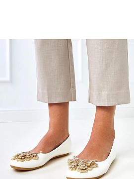 Balerinki Solea  Women\'s ballet flats with a decorative butterfly with zircons are a charming and elegant model that will add a subtle shine to any outfit. 