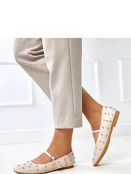 Balerinki Solea  Ballerinas with decorative crystals are an elegant and subtle model that will add a touch of sparkle to any outfit. Made of high quality fau