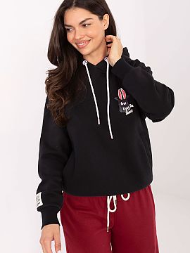 sweatshirt Sublevel  Women\'s hoodie in a casual style, perfect for everyday occasions. Made of a blend of cotton and polyester, it provides comfort and pleasant