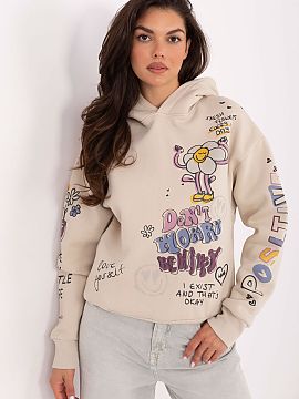 sweatshirt Sublevel  Women\'s sweatshirt in a casual style, perfect for everyday occasions. Made of a blend of cotton and polyester, it provides comfort and plea