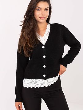 Cardigan Factory Price  Elegant and casual women\'s sweater of standard length, which will work great both for everyday wear and for work. Made of a blend of polyes